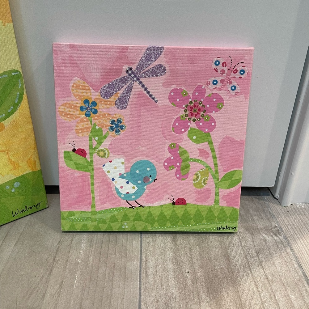 3 PC Oopsie Daisy Too - Colorful Floral Canvas Art Set - Picture 4 of 8